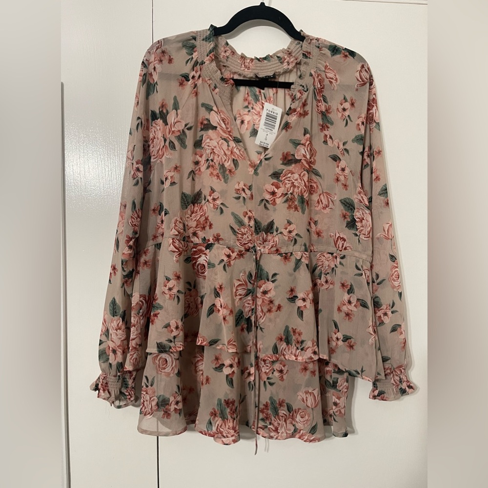 Torrid Floral Chiffon Top